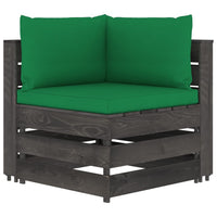 Thumbnail for 10-tlg. Garten-Lounge-Set mit Kissen Grau Imprägniertes Holz