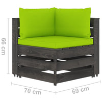 Thumbnail for 10-tlg. Garten-Lounge-Set mit Kissen Grau Imprägniertes Holz