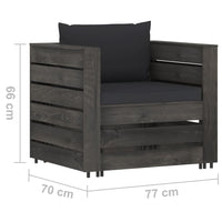 Thumbnail for 6-tlg. Garten-Lounge-Set mit Kissen Grau Imprägniertes Holz