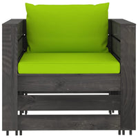 Thumbnail for 6-tlg. Garten-Lounge-Set mit Kissen Grau Imprägniertes Holz