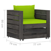 Thumbnail for 7-tlg. Garten-Lounge-Set mit Kissen Grau Imprägniertes Holz