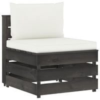 Thumbnail for 8-tlg. Garten-Lounge-Set mit Kissen Grau Imprägniertes Holz