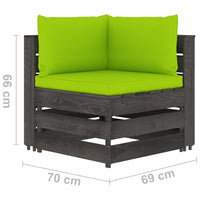 Thumbnail for 8-tlg. Garten-Lounge-Set mit Kissen Grau Imprägniertes Holz