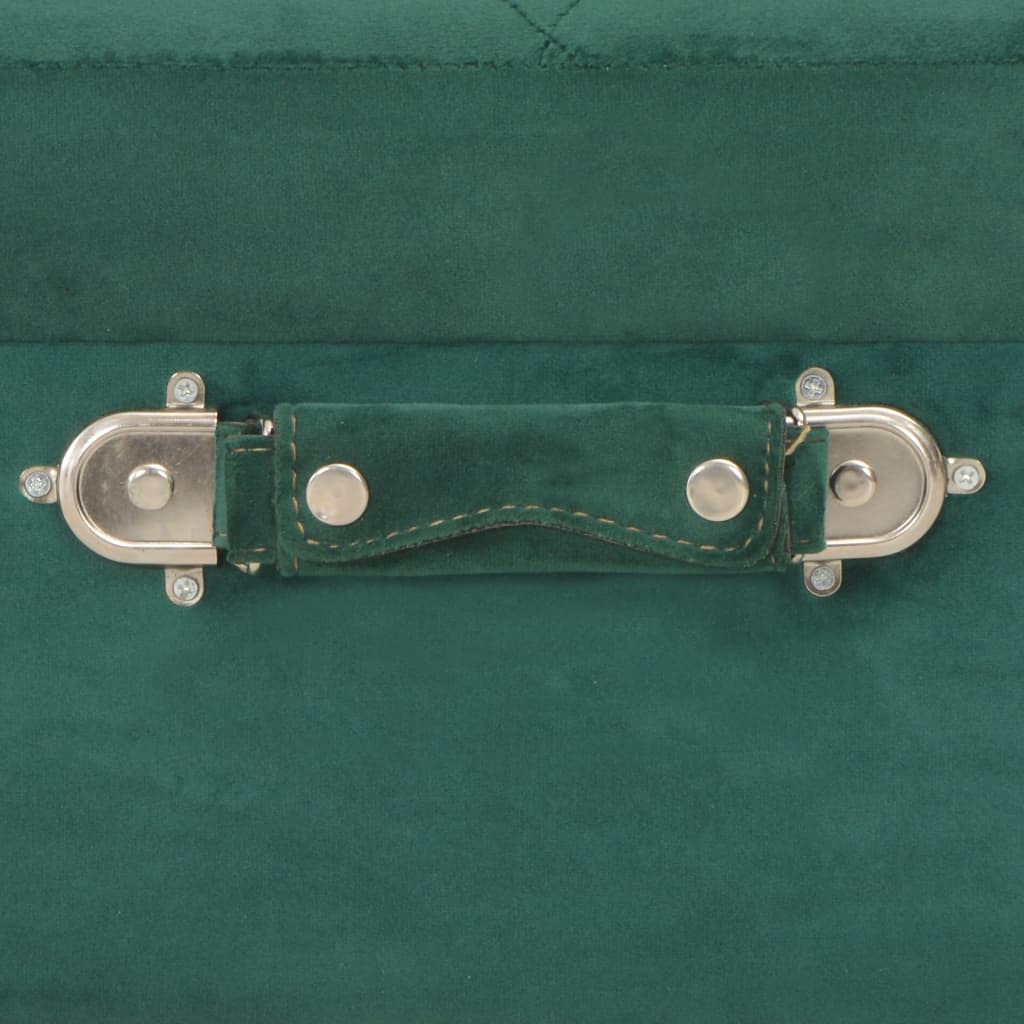 Hocker mit Stauraum 40 cm Grün Samt
