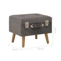 Thumbnail for Hocker mit Stauraum 40 cm Grau Samt