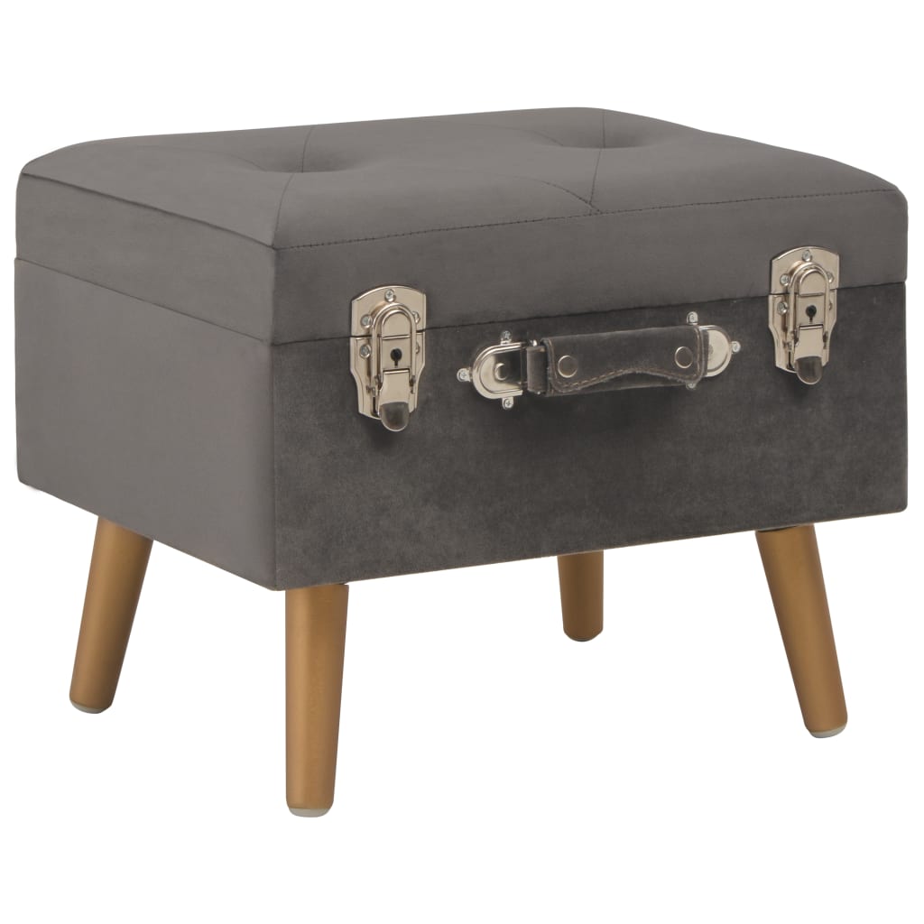 Hocker mit Stauraum 3 Stk. Grau Samt