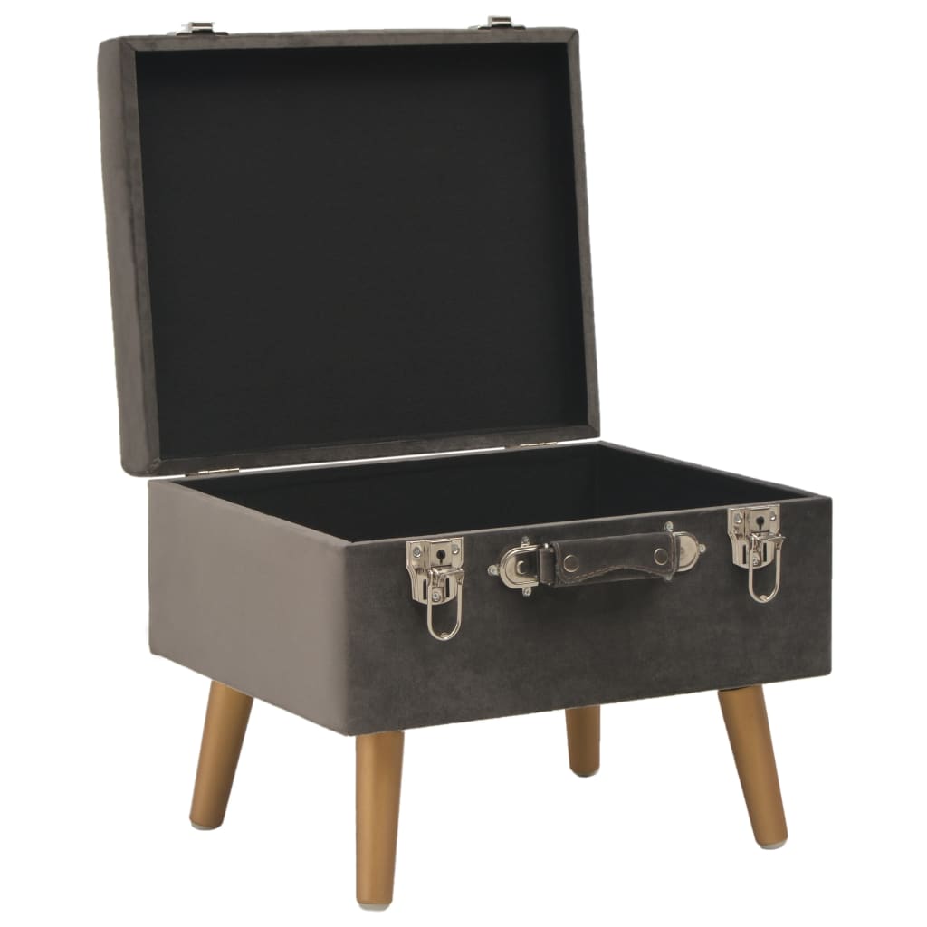 Hocker mit Stauraum 3 Stk. Grau Samt
