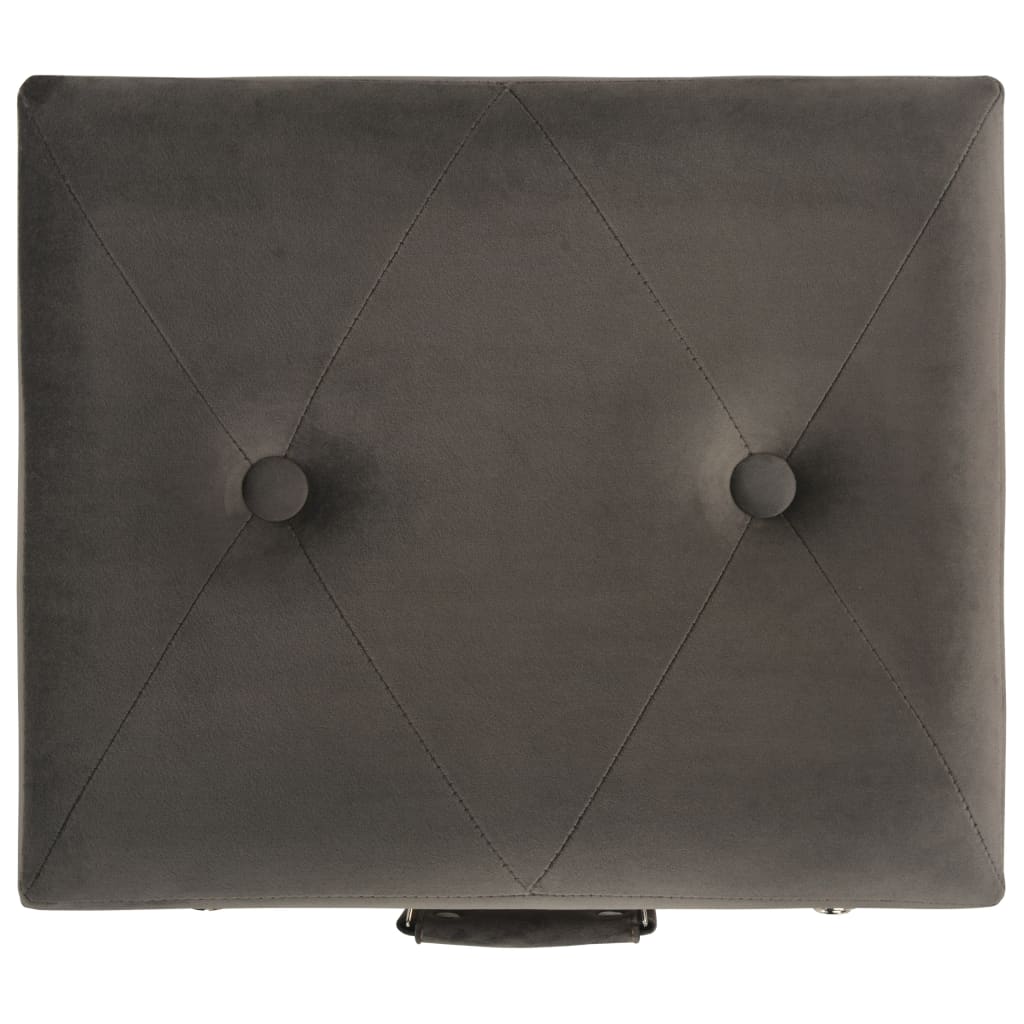 Hocker mit Stauraum 3 Stk. Grau Samt