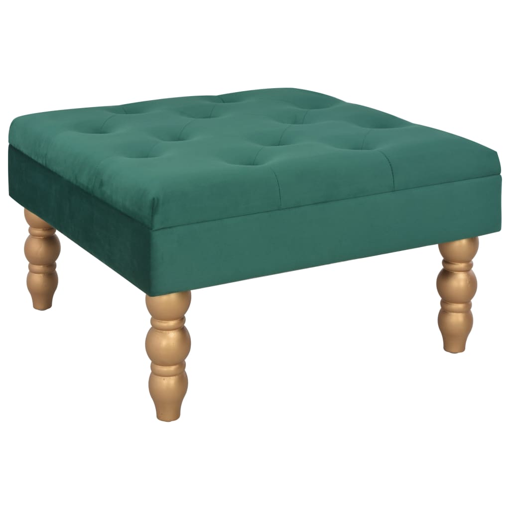Hocker Dunkelgrün 60x60x36 cm Samt