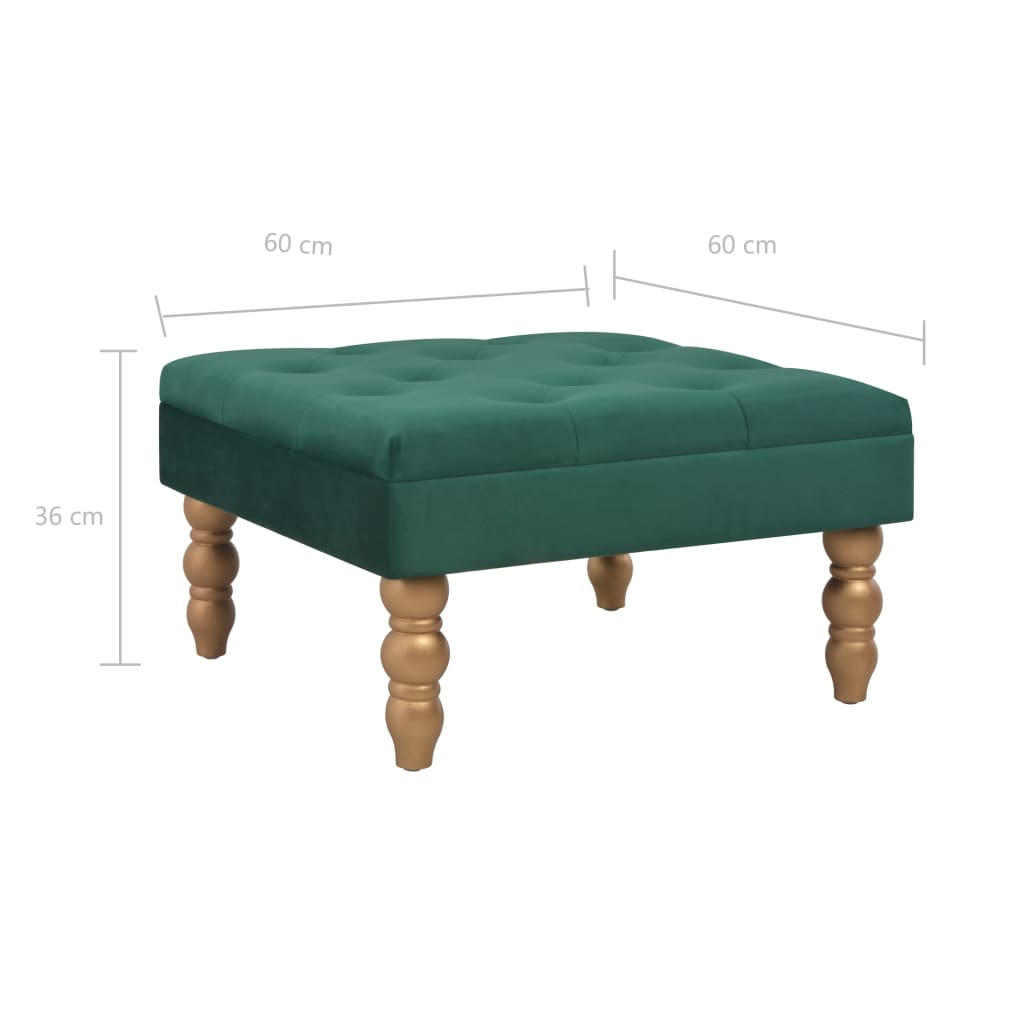 Hocker Dunkelgrün 60x60x36 cm Samt