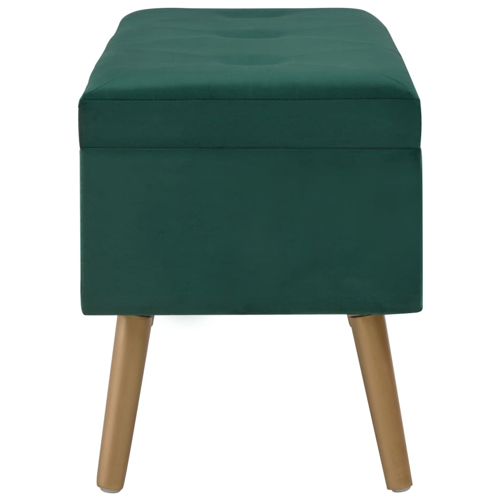 Bank mit Staufach 80 cm Grün Samt