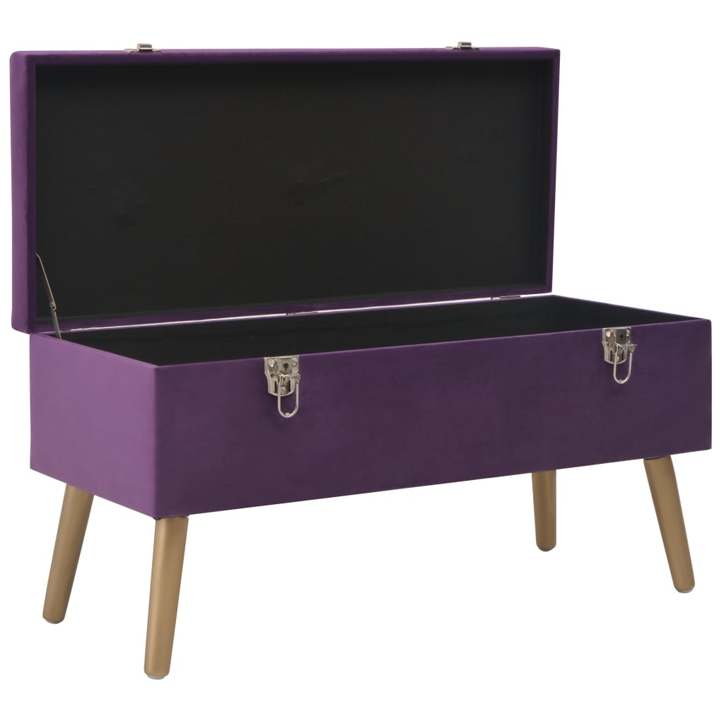 Bank mit Stauraum 80 cm Lila Samt