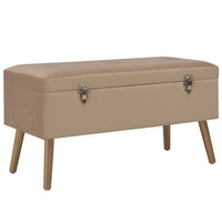 Thumbnail for Bank mit Stauraum 80 cm Beige Samt