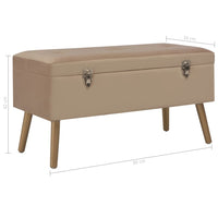 Thumbnail for Bank mit Stauraum 80 cm Beige Samt