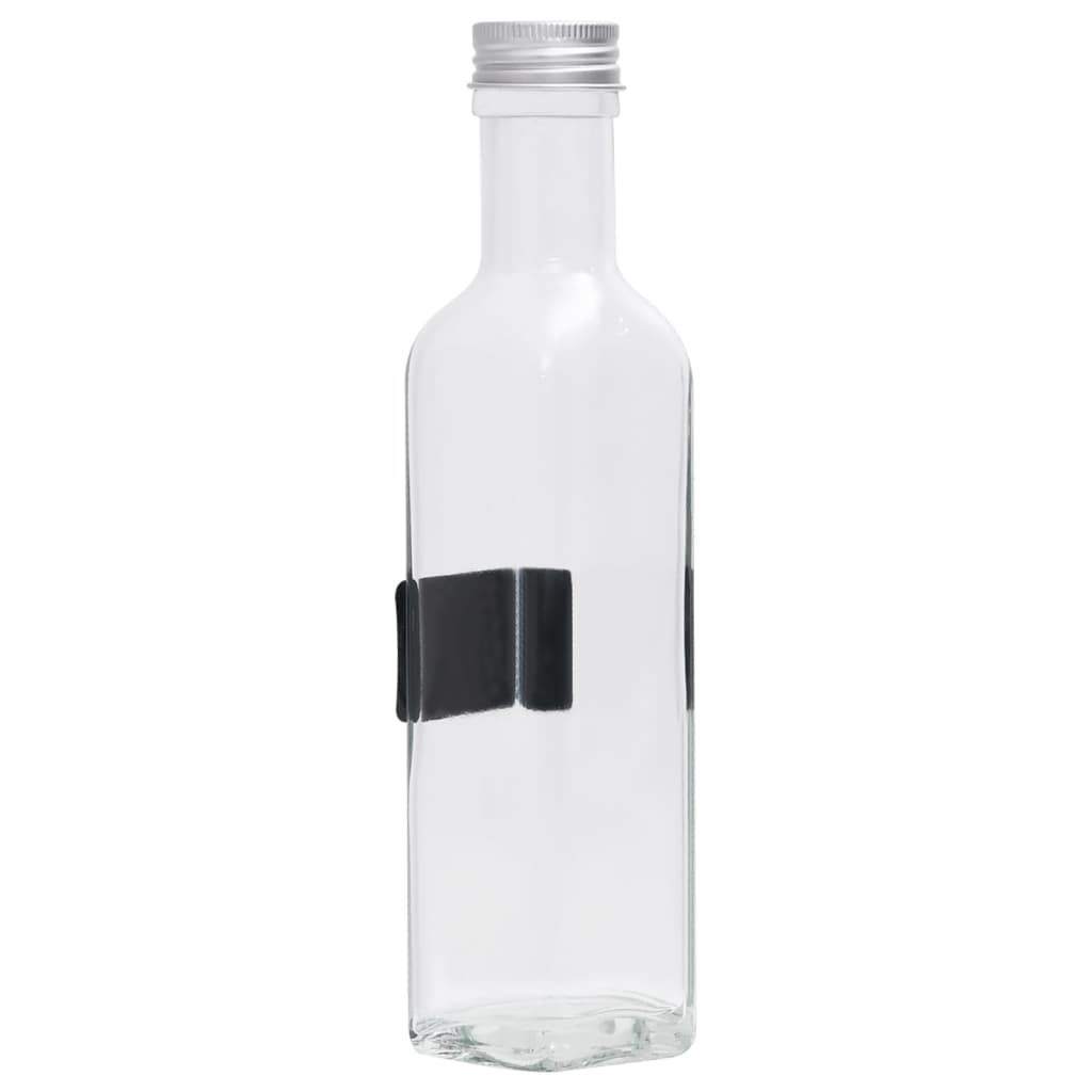 Glasflaschen mit Schraubverschluss 12 Stk. Quadratisch 250 ml
