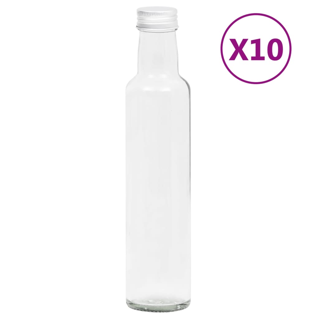 Kleine Glasflaschen 260 ml mit Schraubverschluss 10 Stk.
