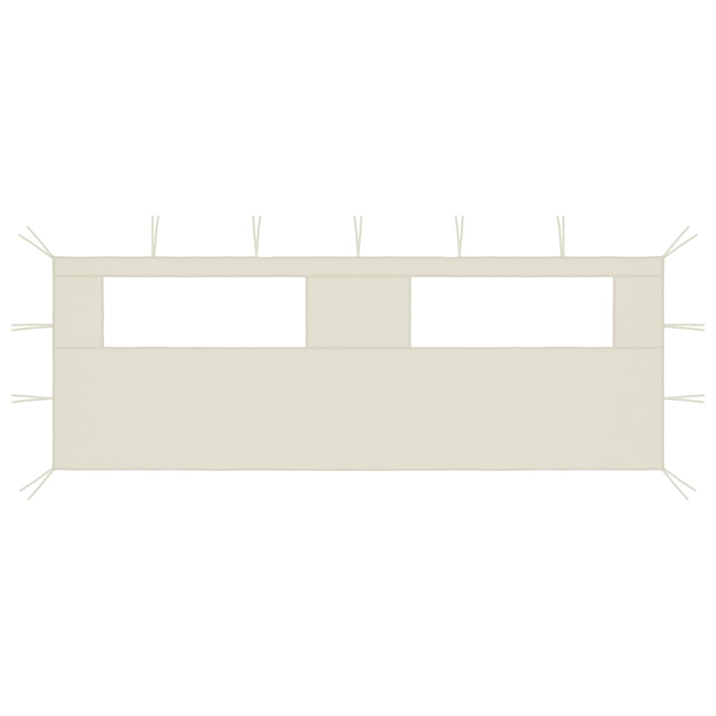 Pavillon-Seitenwand mit Fenstern 6x2 m Creme