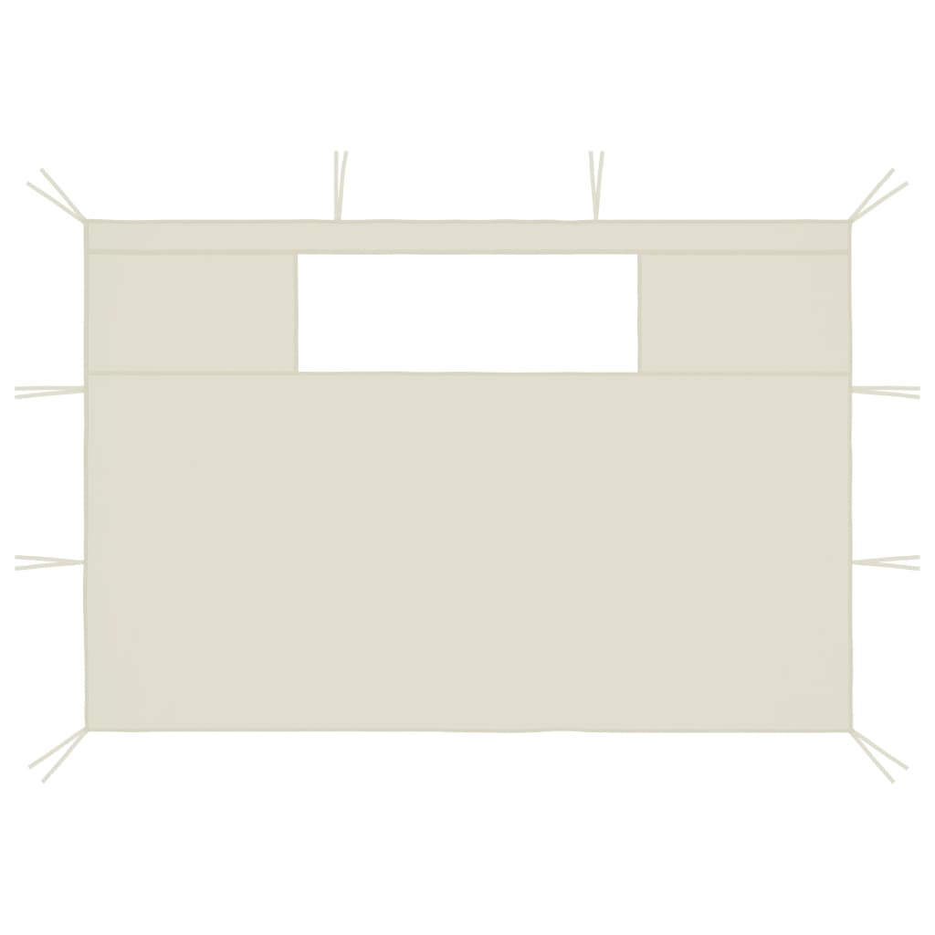 Pavillon-Seitenwände mit Fenstern 2 Stk. Creme