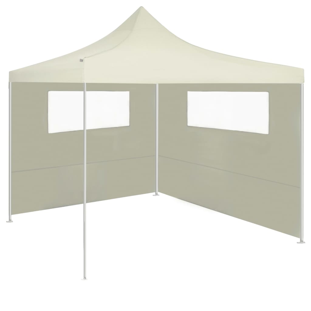 Pavillon-Seitenwände mit Fenstern 2 Stk. Creme