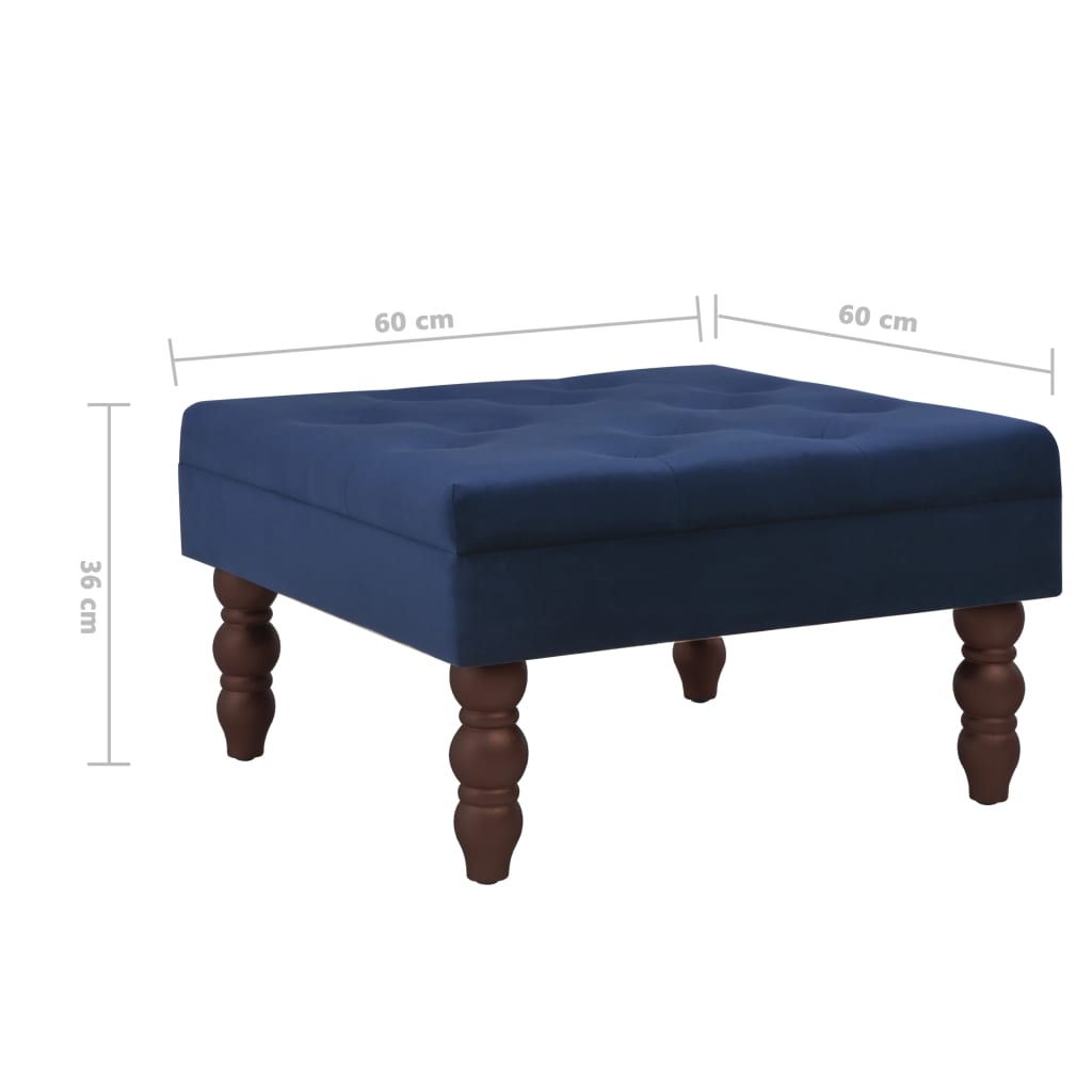 Hocker Marineblau 60x60x36 cm Samt