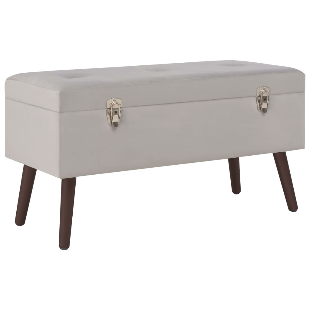 Bank mit Staufach Grau 80 cm Samt