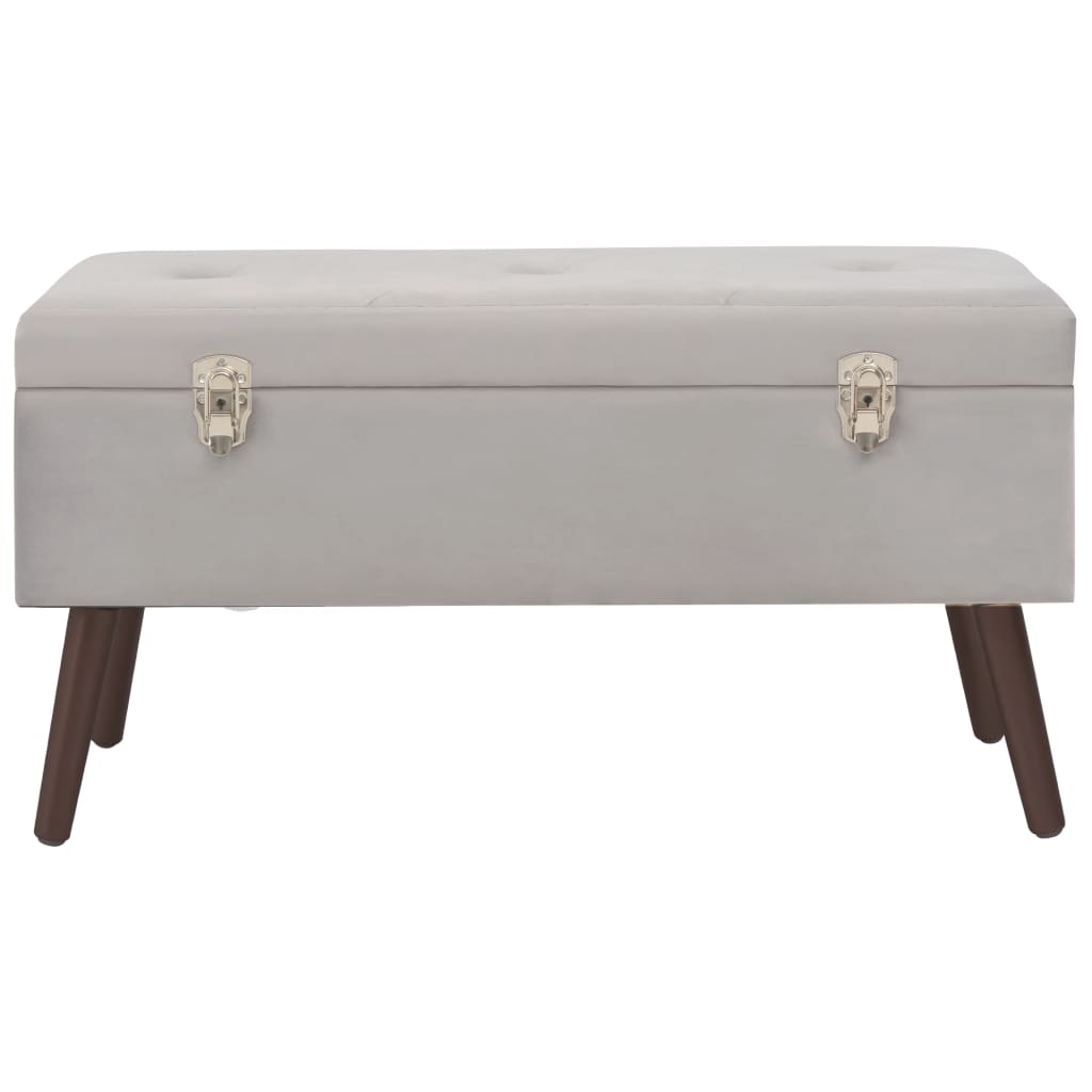 Bank mit Staufach Grau 80 cm Samt