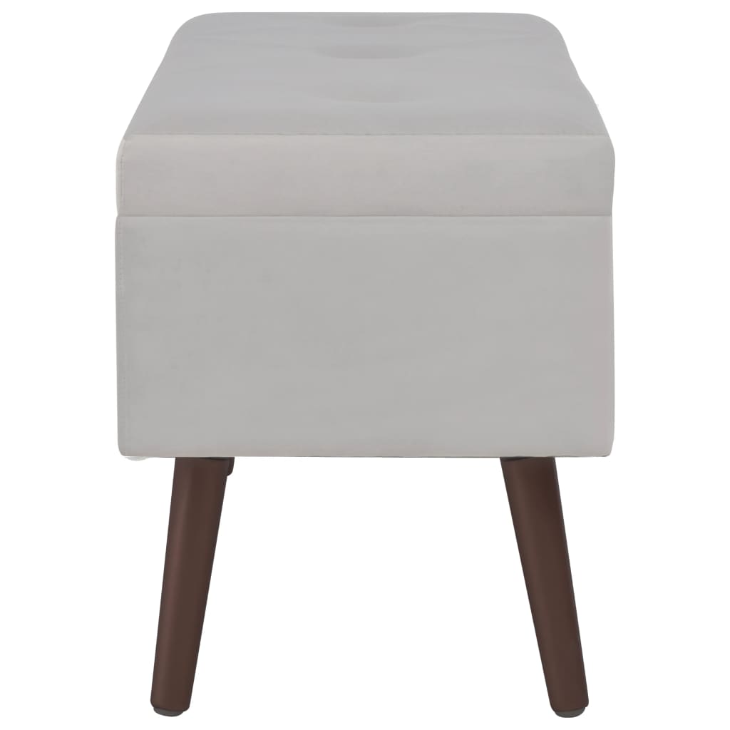 Bank mit Staufach Grau 80 cm Samt