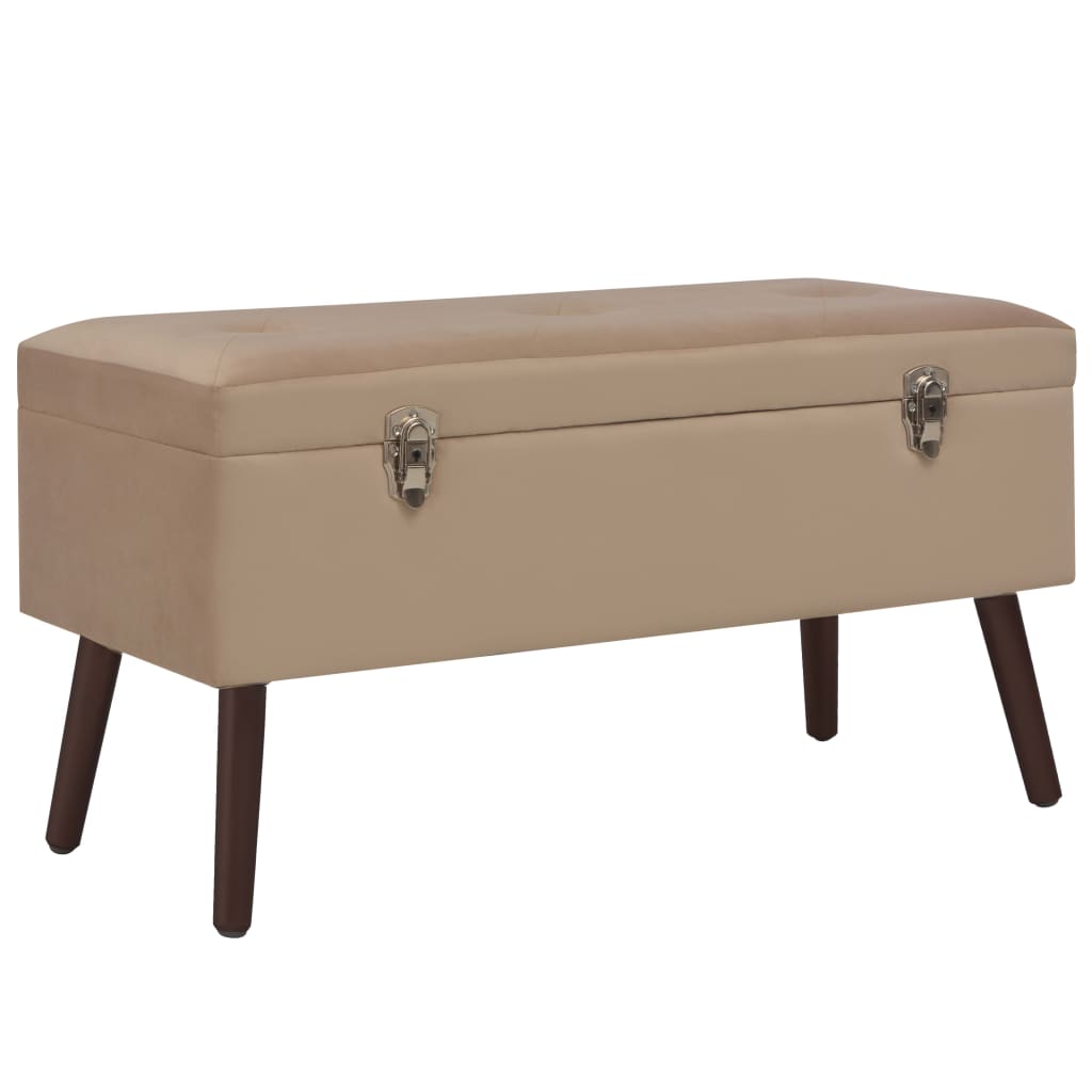 Bank mit Staufach Beige 80 cm Samt