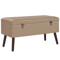 Thumbnail for Bank mit Staufach Beige 80 cm Samt