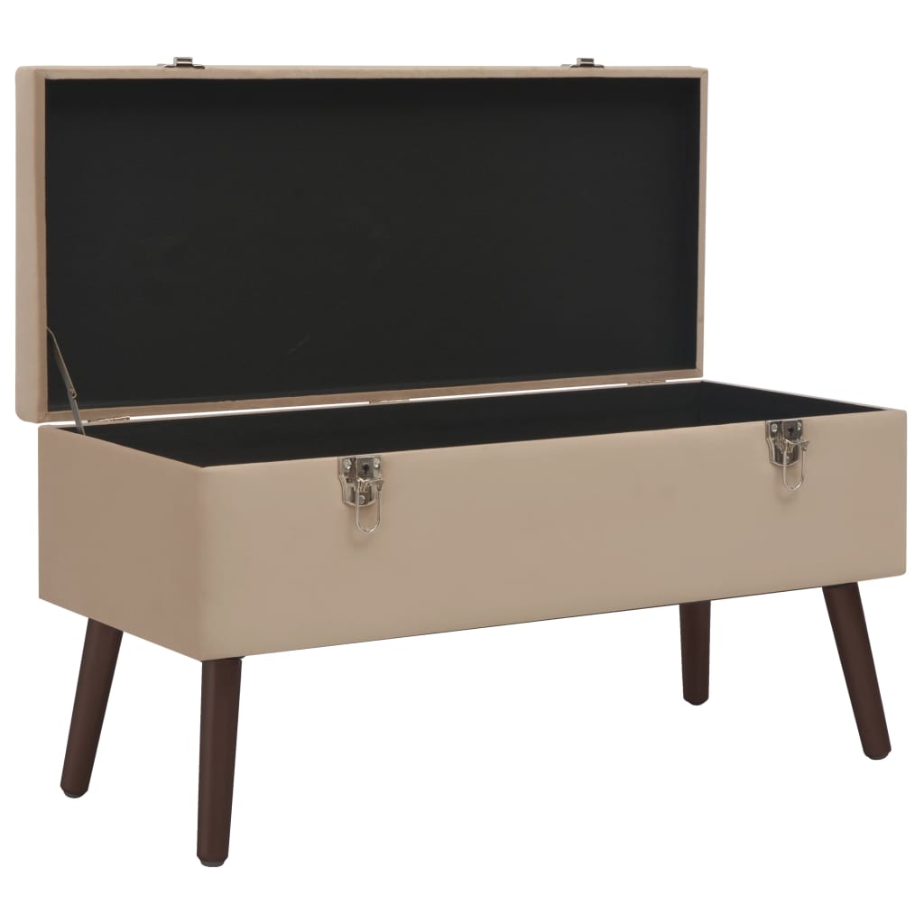 Bank mit Staufach Beige 80 cm Samt