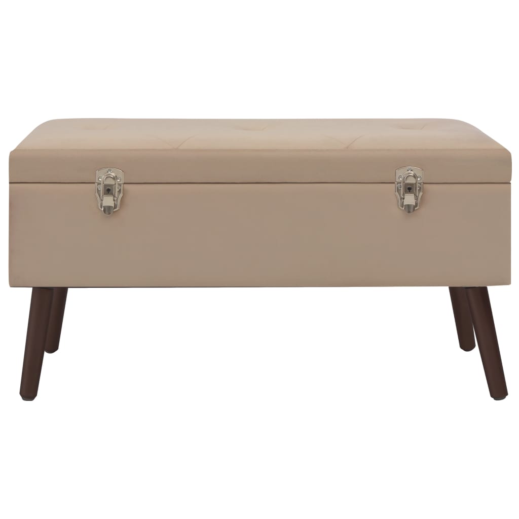 Bank mit Staufach Beige 80 cm Samt