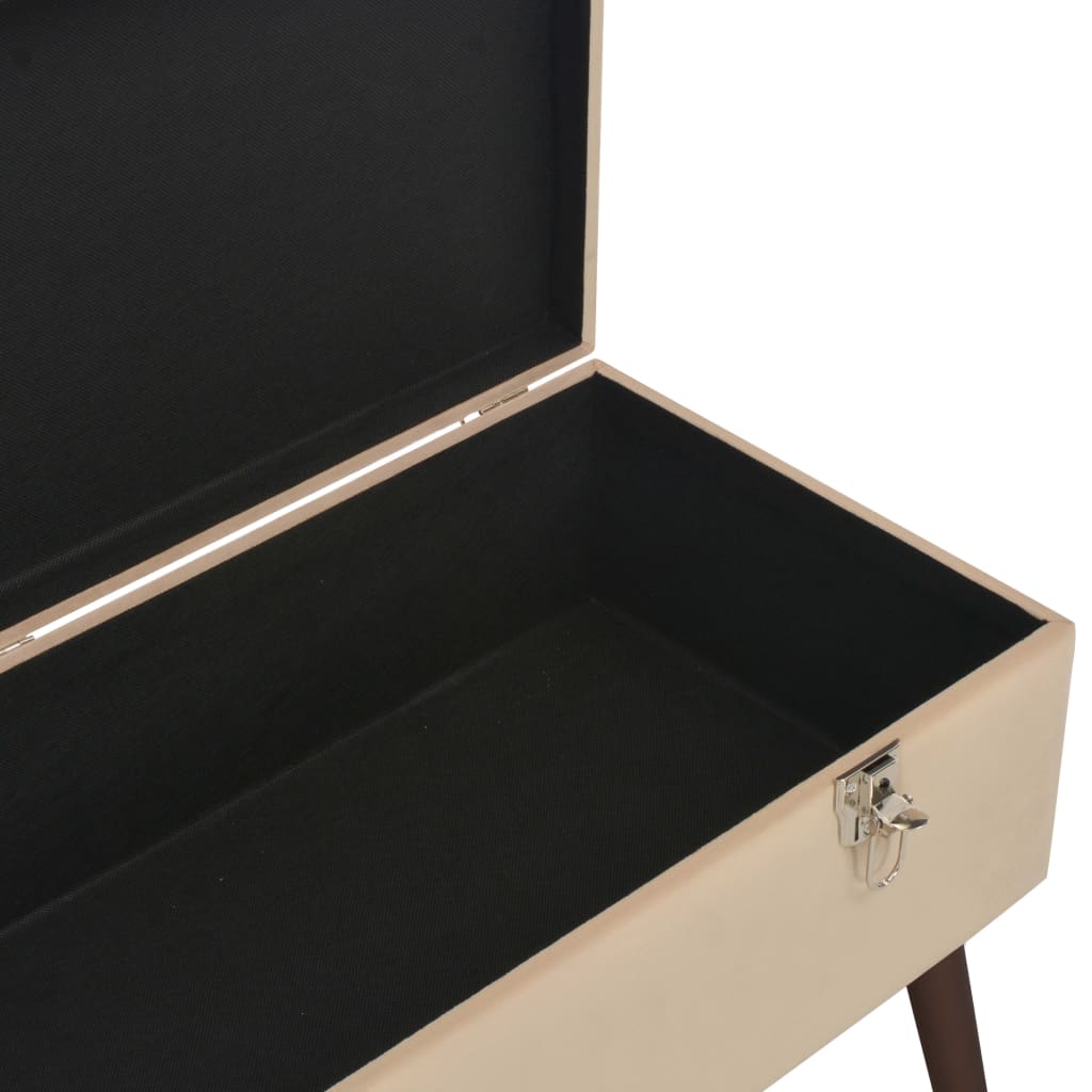 Bank mit Staufach Beige 80 cm Samt