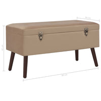 Thumbnail for Bank mit Staufach Beige 80 cm Samt