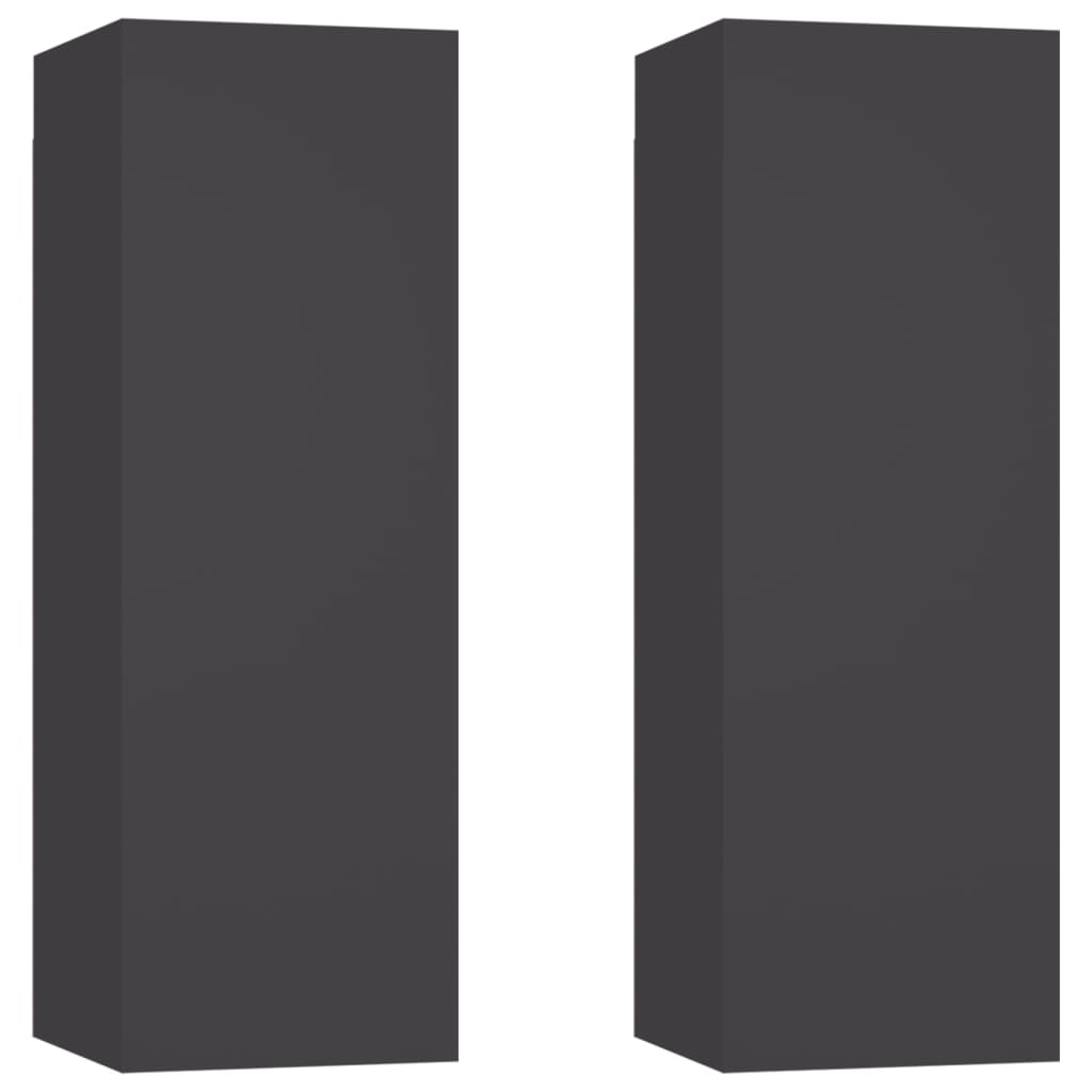 TV-Schränke 2 Stk. Grau 30,5x30x90 cm Holzwerkstoff