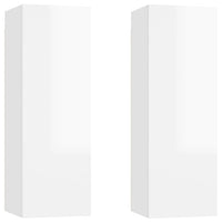 Thumbnail for TV-Schränke 2 Stk. Hochglanz Weiß 30,5x30x90 cm Holzwerkstoff