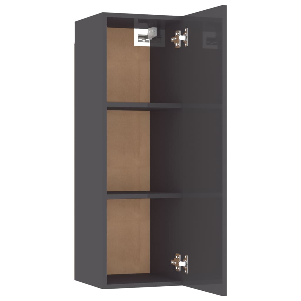 TV-Schrank Hochglanz-Grau 30,5x30x90 cm Spanplatte