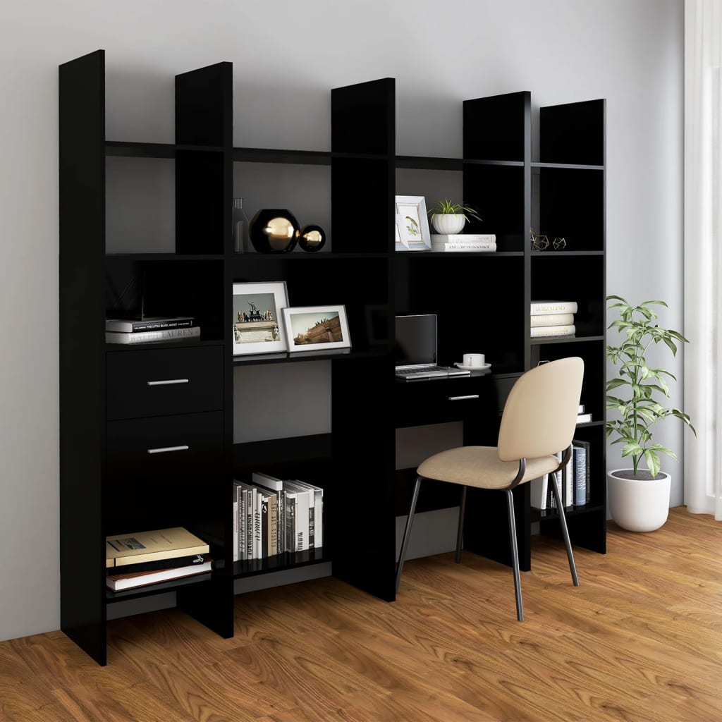 Bücherregal Schwarz 60x35x180 cm Spanplatte