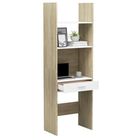 Thumbnail for Bücherregal Weiß und Sonoma-Eiche 60x35x180 cm Spanplatte