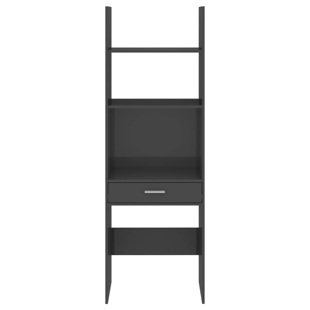 Bücherregal Hochglanz-Grau 60x35x180 cm Spanplatte