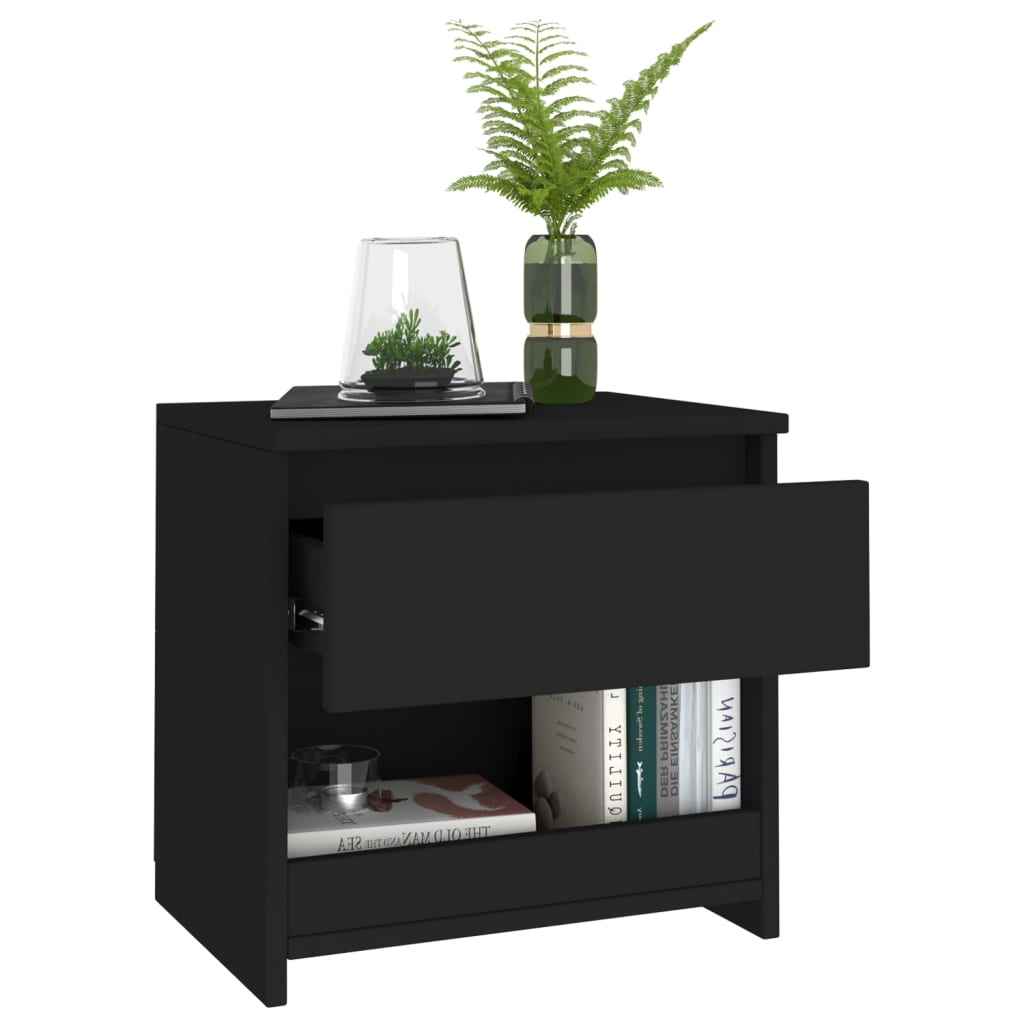 Nachttisch Schwarz 40x30x39 cm Holzwerkstoff