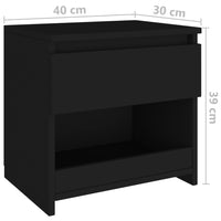 Thumbnail for Nachttische 2 Stk. Schwarz 40x30x39 cm Holzwerkstoff