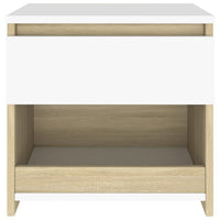 Thumbnail for Nachttische 2 Stk. Weiß Sonoma-Eiche 40x30x39 cm Holzwerkstoff