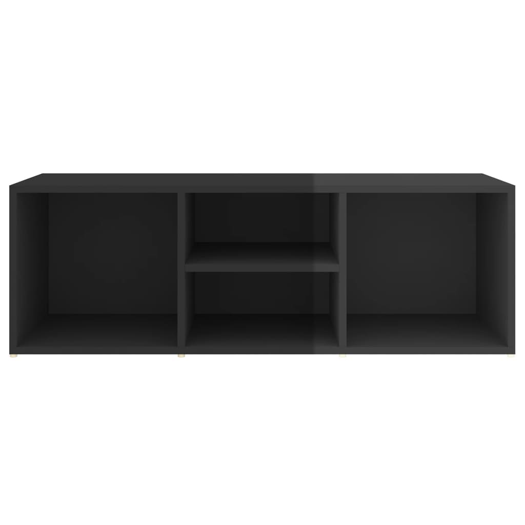 Schuhbank Hochglanz-Schwarz 105x35x35 cm Holzwerkstoff