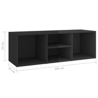 Thumbnail for Schuhbank Hochglanz-Schwarz 105x35x35 cm Holzwerkstoff