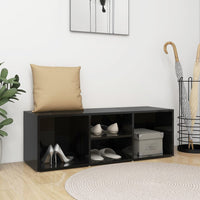 Thumbnail for Schuhbank Hochglanz-Schwarz 105x35x35 cm Holzwerkstoff