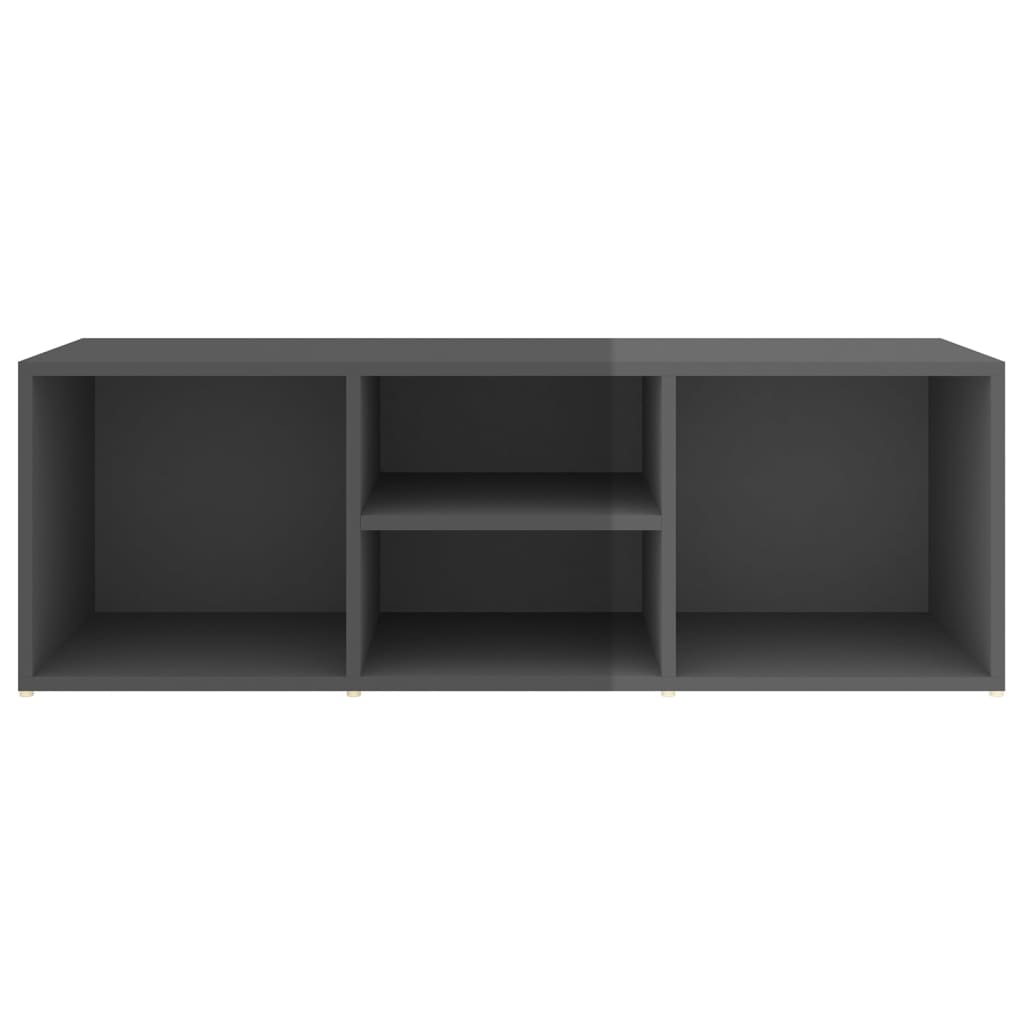 Schuhbank Hochglanz-Grau 105x35x35 cm Holzwerkstoff