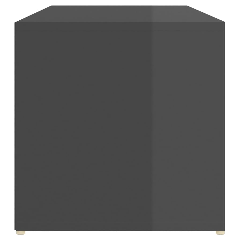 Schuhbank Hochglanz-Grau 105x35x35 cm Holzwerkstoff