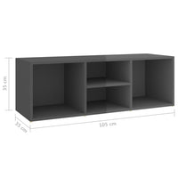 Thumbnail for Schuhbank Hochglanz-Grau 105x35x35 cm Holzwerkstoff