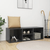 Thumbnail for Schuhbank Hochglanz-Grau 105x35x35 cm Holzwerkstoff