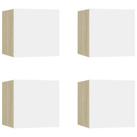 Thumbnail for TV-Wandschränke 4 Stk. Weiß Sonoma-Eiche 30,5x30x30 cm